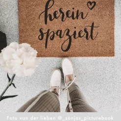 Eulenschnitt Kokos Fußmatte Hereinspaziert