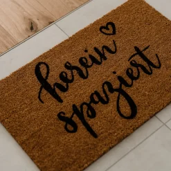 Eulenschnitt Kokos Fußmatte Hereinspaziert