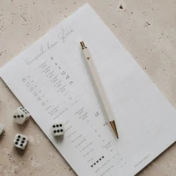 Eulenschnitt Kugelschreiber cremefarben