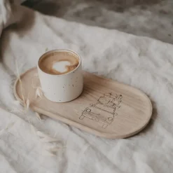 Eulenschnitt Mini Tablett aus Eiche Weihnachtsauto