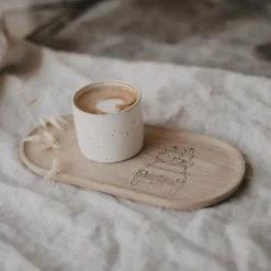 Eulenschnitt Mini Tablett aus Eiche Weihnachtsauto