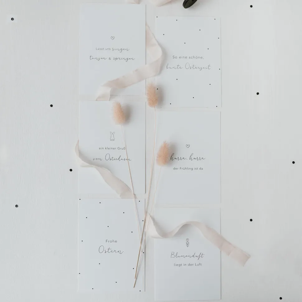 eulenschnitt_postkarten_s_SKU65zyFCUfii_1.webp Eulenschnitt Postkarten So eine schöne bunte Osterzeit weiß 6er Set