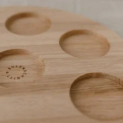 Eulenschnitt Rundes Kerzenbrett aus Eiche 32 cm
