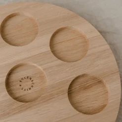 Eulenschnitt Rundes Kerzenbrett aus Eiche 32 cm