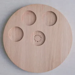 Eulenschnitt Rundes Kerzenbrett aus Eiche 32 cm