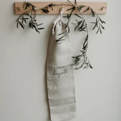 Eulenschnitt Sac a baguette aus Leinen naturfarben