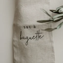 Eulenschnitt Sac a baguette aus Leinen naturfarben