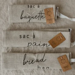 Eulenschnitt Sac a baguette aus Leinen naturfarben