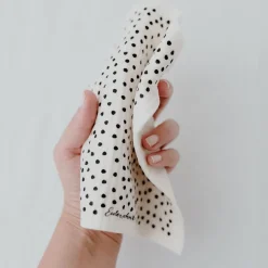 Eulenschnitt Schwammtücher Punkte 3er-Set weiß