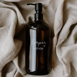 Eulenschnitt Seifenspender Körperlotion Braunglas 1000 ml