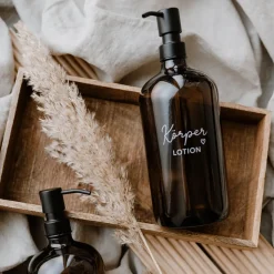 Eulenschnitt Seifenspender Körperlotion Braunglas 1000 ml