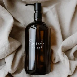 Eulenschnitt Seifenspender Duschseife Braunglas 1000 ml