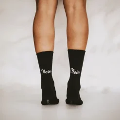 Eulenschnitt Socken Moin Moin Schwarz Größe 35-38