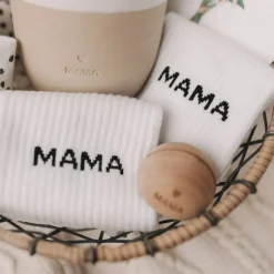 Eulenschnitt Socken weiß Mama 43-46