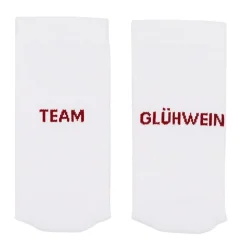 Eulenschnitt Socken weiß Team Glühwein 43-46