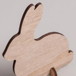 Eulenschnitt Steckhasen Holz 2er-Set naturfarben