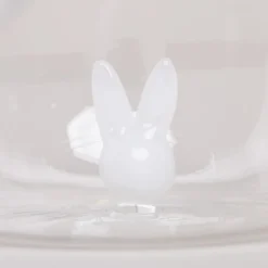 Eulenschnitt Trinkglas Hasenfigur weiß