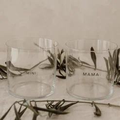 Eulenschnitt Trinkglas Mama 2er-Set schwarz