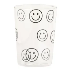 Eulenschnitt Trinkglas Smileys schwarz