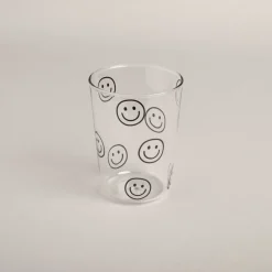 Eulenschnitt Trinkglas Smileys schwarz