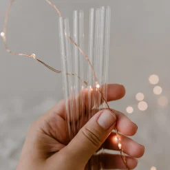 Eulenschnitt Trinkhalme Weihnachten 4er-Set lang