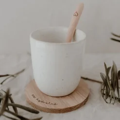 Eulenschnitt Untersetzer aus Eiche Stay hydrated