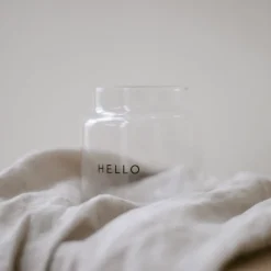 Eulenschnitt Vase aus Glas Hello Mittel