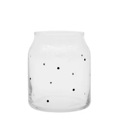 Eulenschnitt Vase aus Glas Punkte Klein