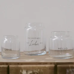 Eulenschnitt Vase aus Glas Love Klein