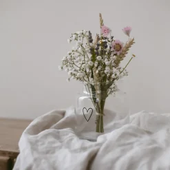 Eulenschnitt Vase aus Glas Herz Mittel