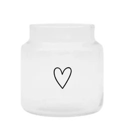 Eulenschnitt Vase aus Glas Herz Mittel