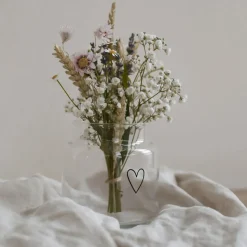 Eulenschnitt Vase aus Glas Herz Mittel