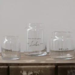 Eulenschnitt Vase aus Glas Liebe Groß