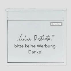 Eulenschnitt Wandsticker Bitte keine Werbung schwarz
