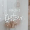 Eulenschnitt Wandsticker Frohe Ostern weiß