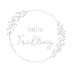 Eulenschnitt Wandsticker Hallo Frühling weiß