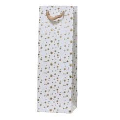 Flaschentasche Sterne 2er Set weiß