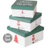 Geschenkbox Merry Christmas 3er-Set grün-weiß