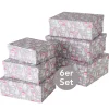 Geschenkbox Ornamente 6er-Set grau