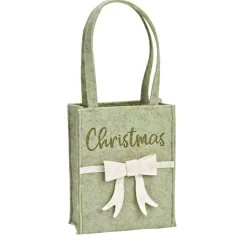 Geschenktasche mit Schleife grün-weiß