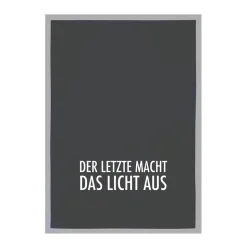 Geschirrtuch Grau Der letzte macht das Licht aus Weiß