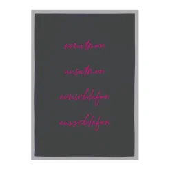 Geschirrtuch Grau Einatmen Ausatmen Neon Pink