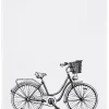Geschirrtuch weiß Fahrrad dunkelgrau