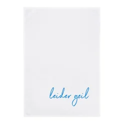 Geschirrtuch Weiß leider geil Blau