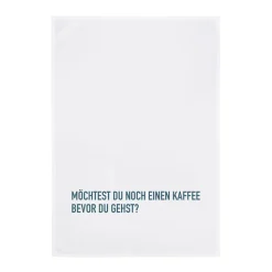 Geschirrtuch Weiß Möchtest du noch einen Kaffee Blaugrau