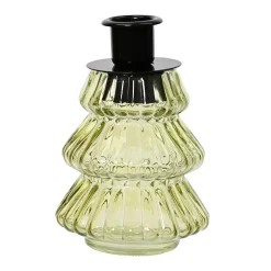 Glas Kerzenhalter Tanne hellgrün