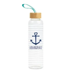 Glas Trinkflasche Lieblingsplatz