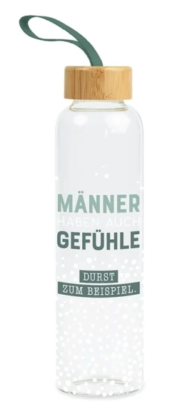 Glas Trinkflasche Männer haben auch Gefühle