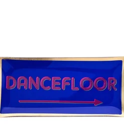 Glasteller Dancefloor blau groß