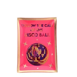 Glasteller Follow the call of the disco ball Neon Pink Mittel
